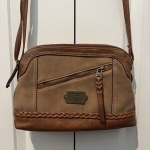 BOC Born Concept Faux Leather Crossbody Bag Purse Tan Brown